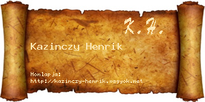 Kazinczy Henrik névjegykártya