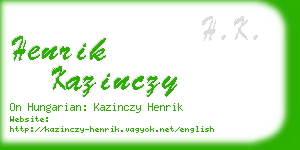 henrik kazinczy business card